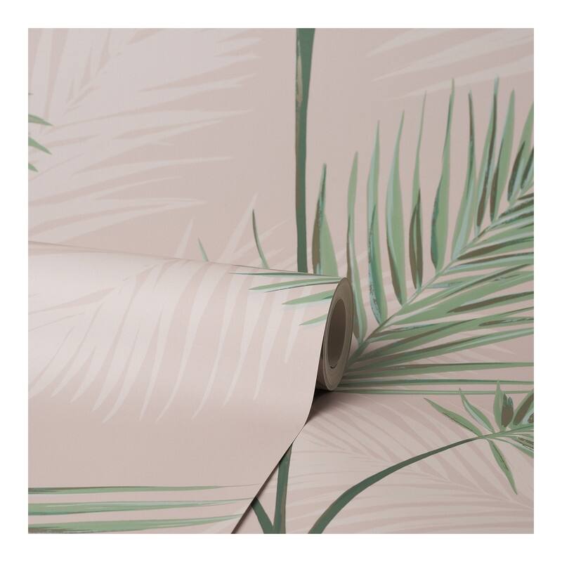 Fine Decor South Beach Blush Fronds Wallpaper - 20.5 x 396 x 0.025