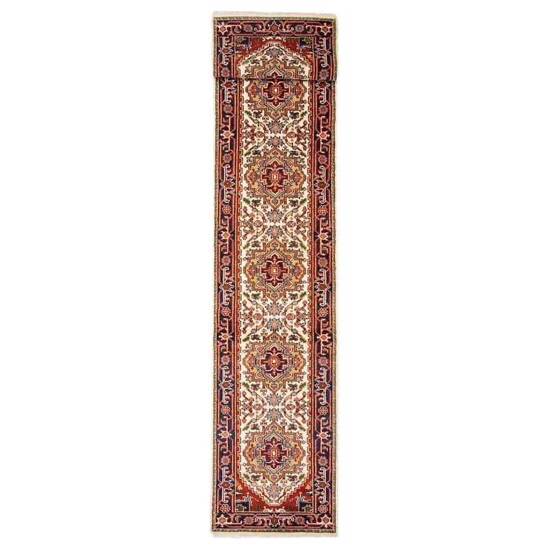 ECARPETGALLERY Hand-knotted Serapi Heritage Cream Wool Rug - 2'7 x 17'8 - Cream - 2'7 x 17'8
