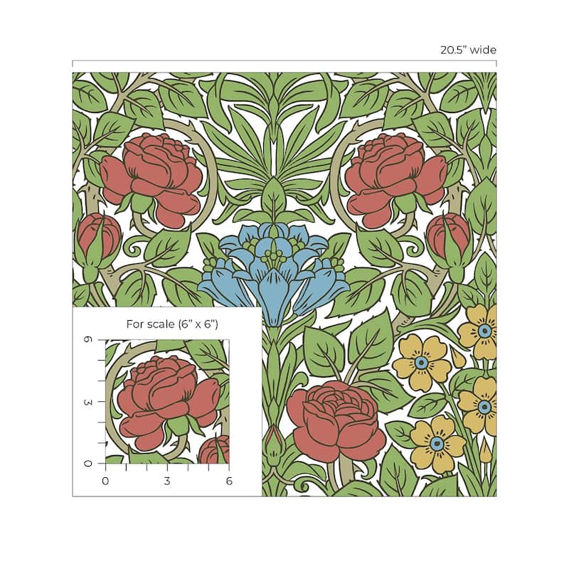 NextWall Vintage Rose Peel and Stick Wallpaper