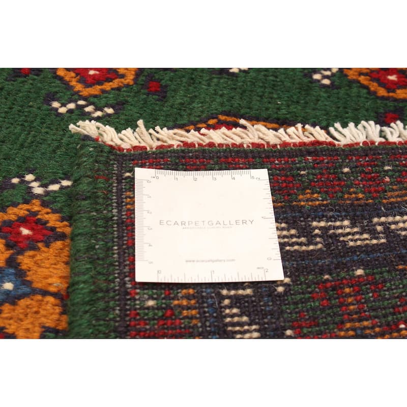 ECARPETGALLERY Hand-knotted Afghan Green Wool Rug - 3'1 x 4'9