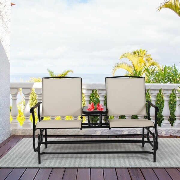 Shop 2 Person Outdoor Patio Double Rocking Loveseat Overstock 32305732