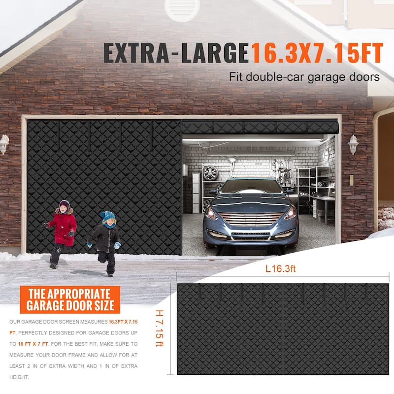 Garage Door Screen for Winter 10.3 x 8.14 ft Garage Door Insulation Kit - Multi