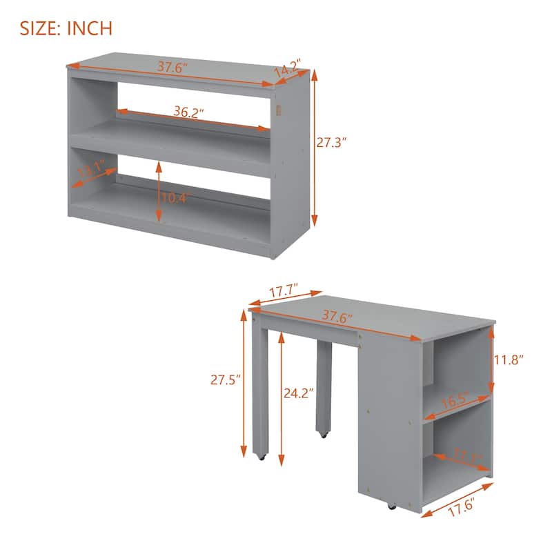 Solid Wood Loft Bed with Desk