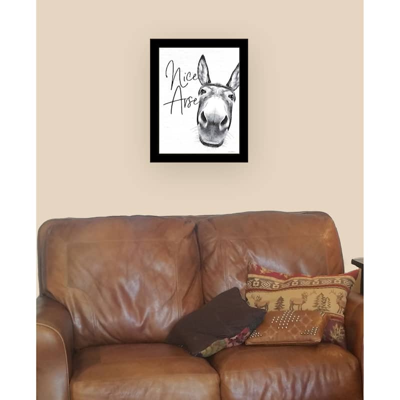 Trendy Decor 4U "Nice Ar-se" Framed Wall Art, Modern Home Décor Framed Print Wall Decoration by Lettered & Lined