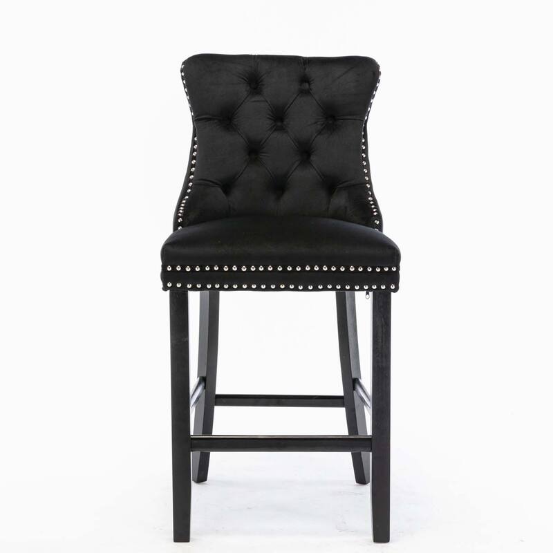 Contemporary Velvet Upholstered Barstools