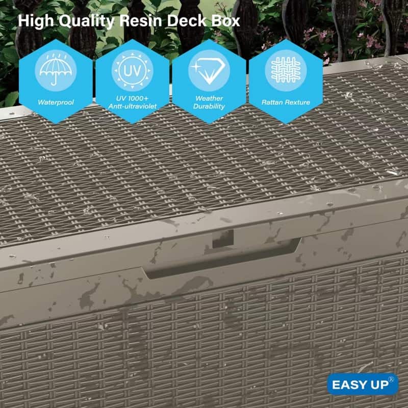 Outdoor Patio Storage Resin Lockable Deck Box