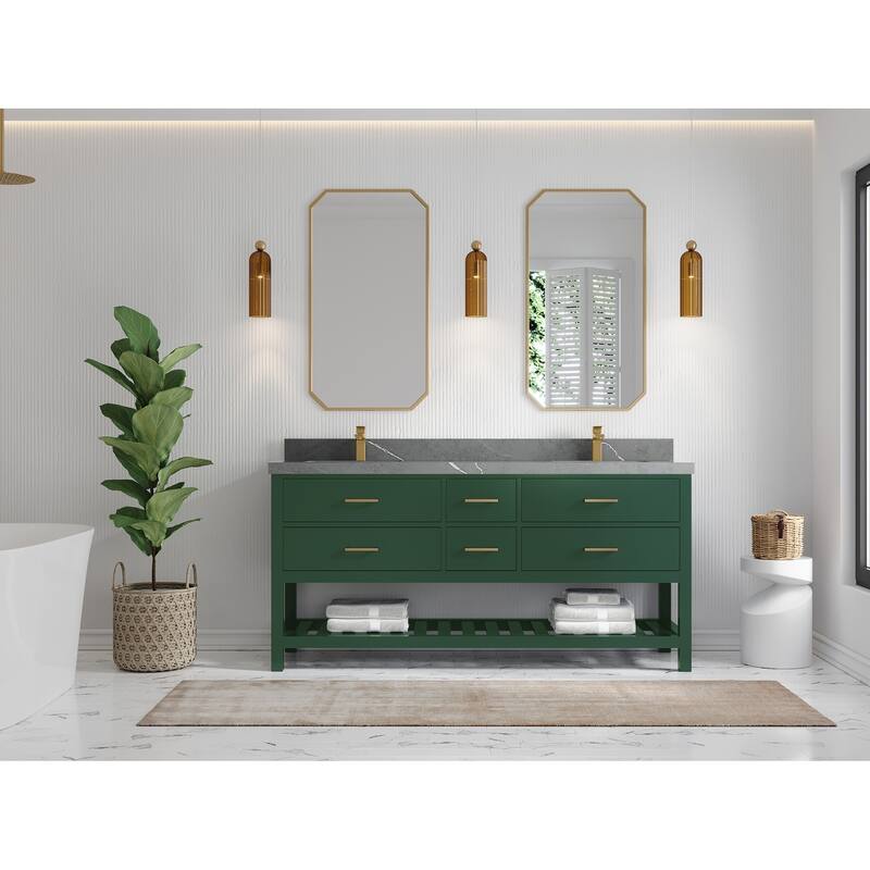 Willow Collections 72 in. W x 22 in. D Parker Double Sink Bathroom Vanity with Countertop