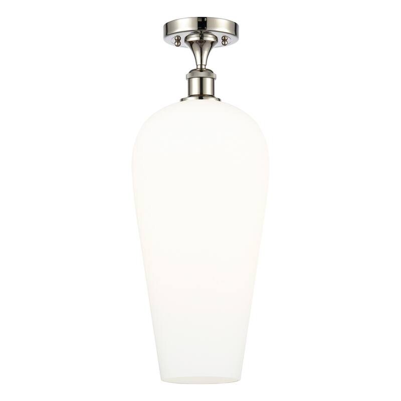 Innovations Lighting 516-1C-20-8 Chelsea Semi-Flush Chelsea 8" Wide - Polished Nickel / White