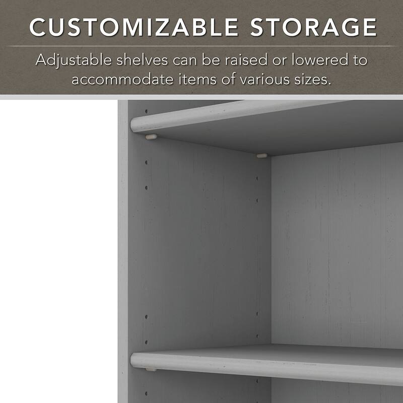 L-shaped Desk and 5-Shelf Bookcase