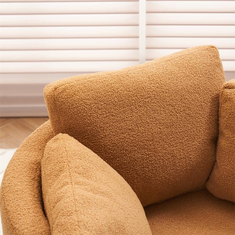 Teddy Fabric Swivel And Storage Chair w/Back Cushion For Living Room