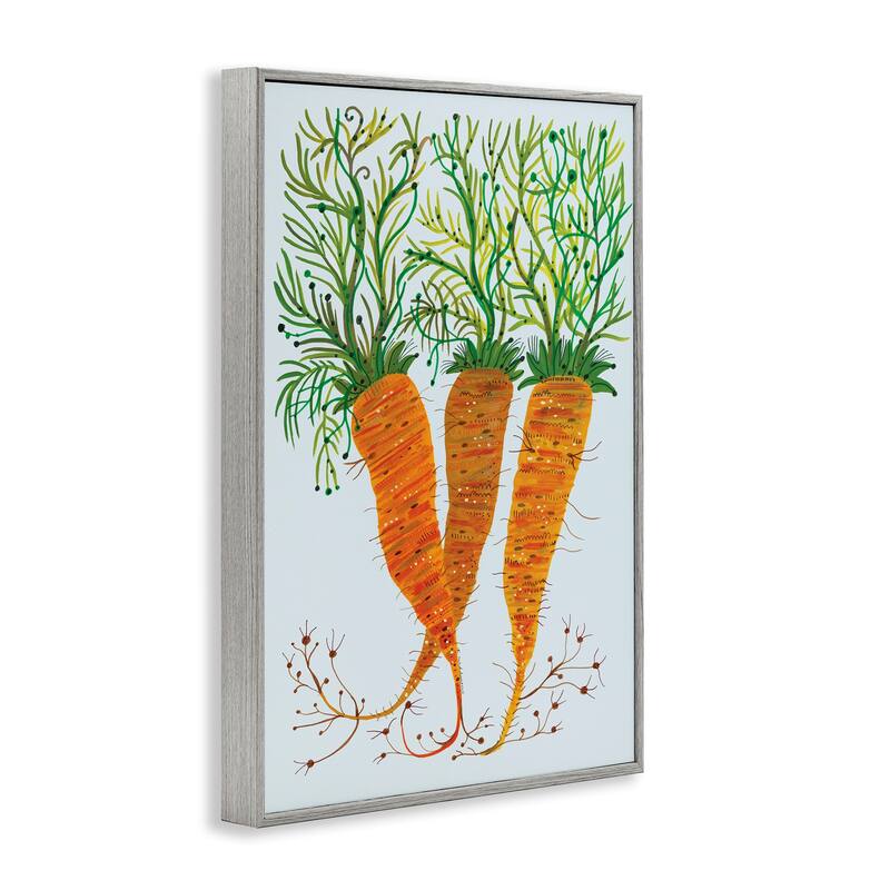 Stupell Whimsical Garden Carrots Framed Giclee Art Design By Kay Widdowson