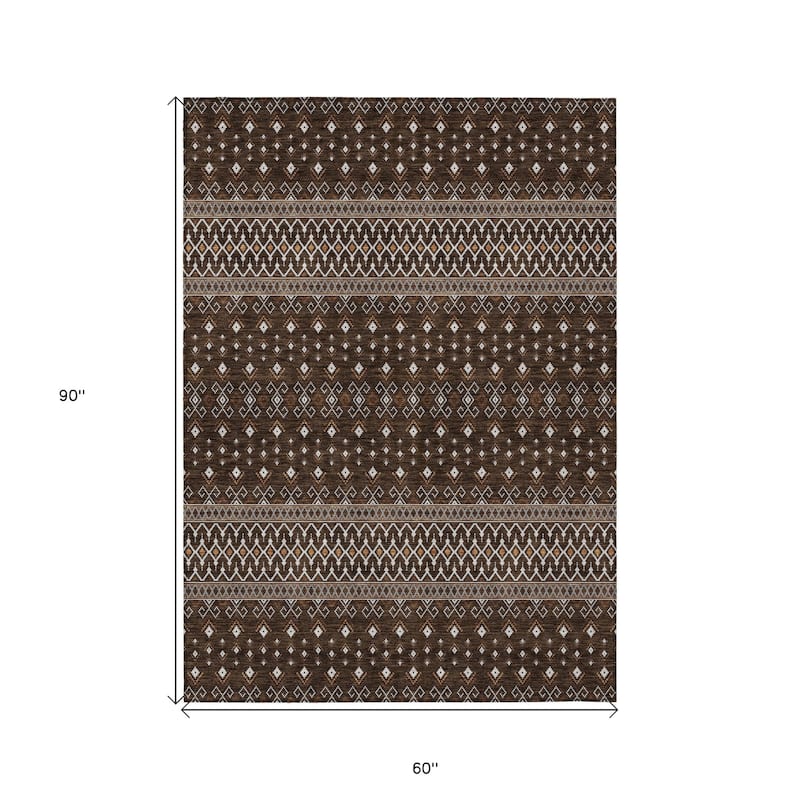 HomeRoots Tribal Transitional Rectangle Outdoor Rug