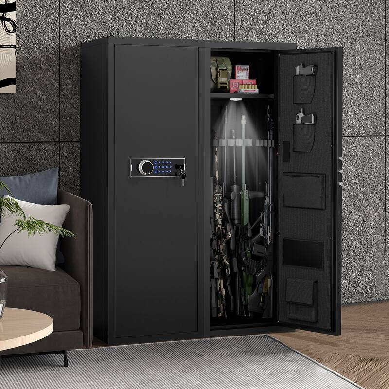 Large Size 5-8 Gun, with Electronic Password Keypad Lock,Unassembled Metal Rifle Gun Security Cabinet Safe Locker