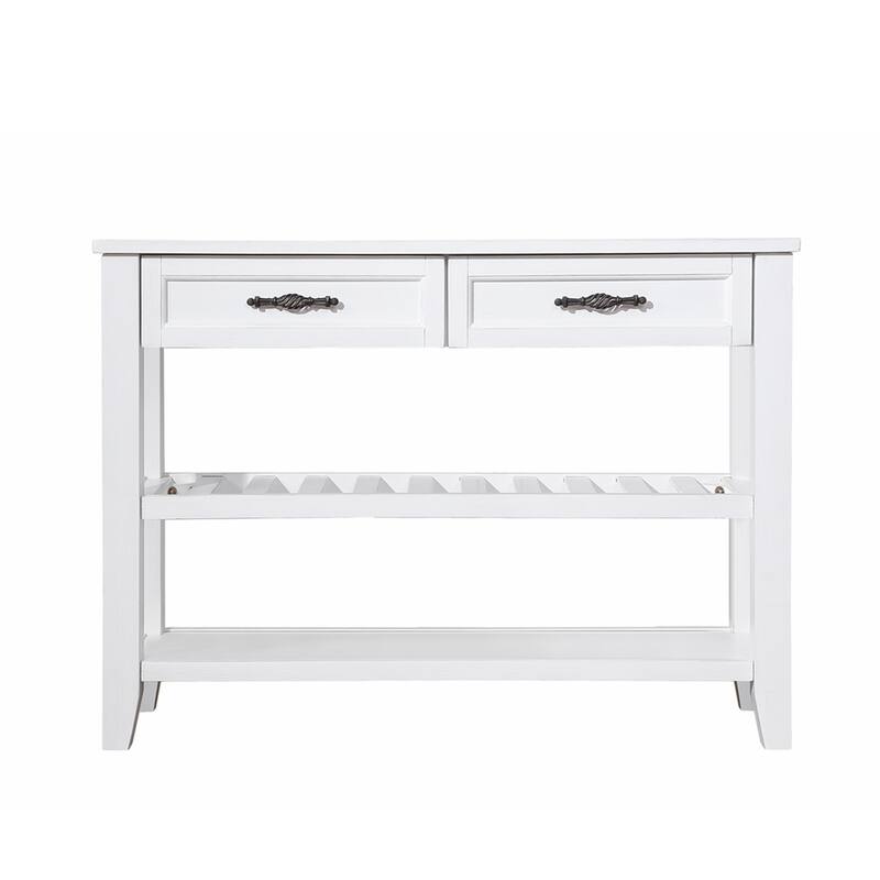 42'' Console Sofa Table with Drawers and Tiers Shelves