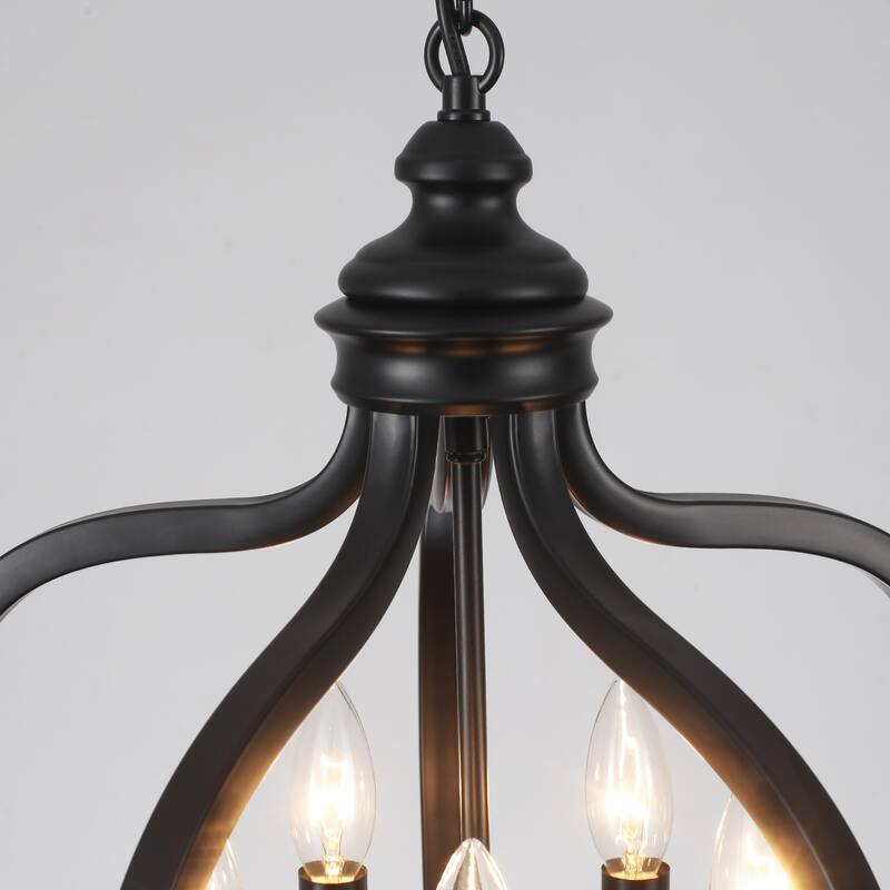 5-Light Metal Lantern Rustic Chandeliers for Entryway Hallway
