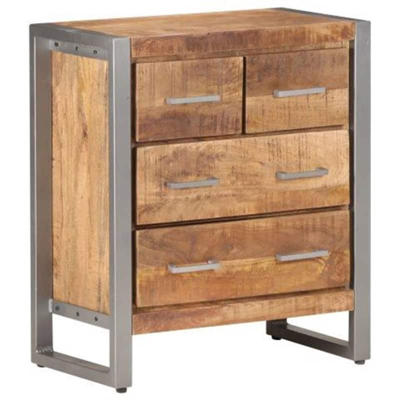 vidaXL Sideboard 23.6"x13.8"x27.6" Rough Mango Wood
