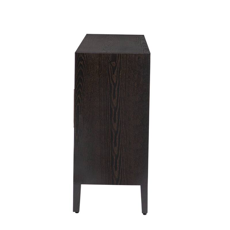 Delicate Wood Grain Storage Cabinet 4 Doors Buffet Cabinet Accent Sideboard with Adjustable Shelfs, for Study, Living Room