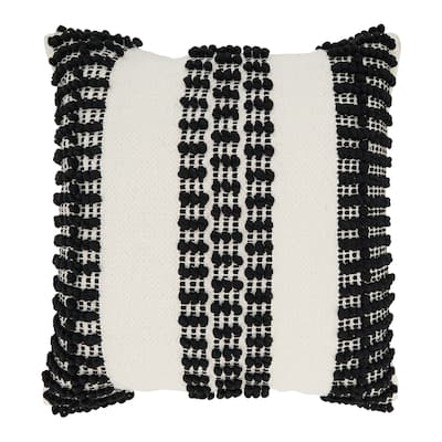 Textured Stripe Woven Throw Pillow