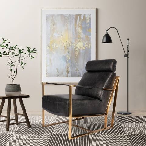 Macari Pinch Modern Leather Upholstered Accent Chair