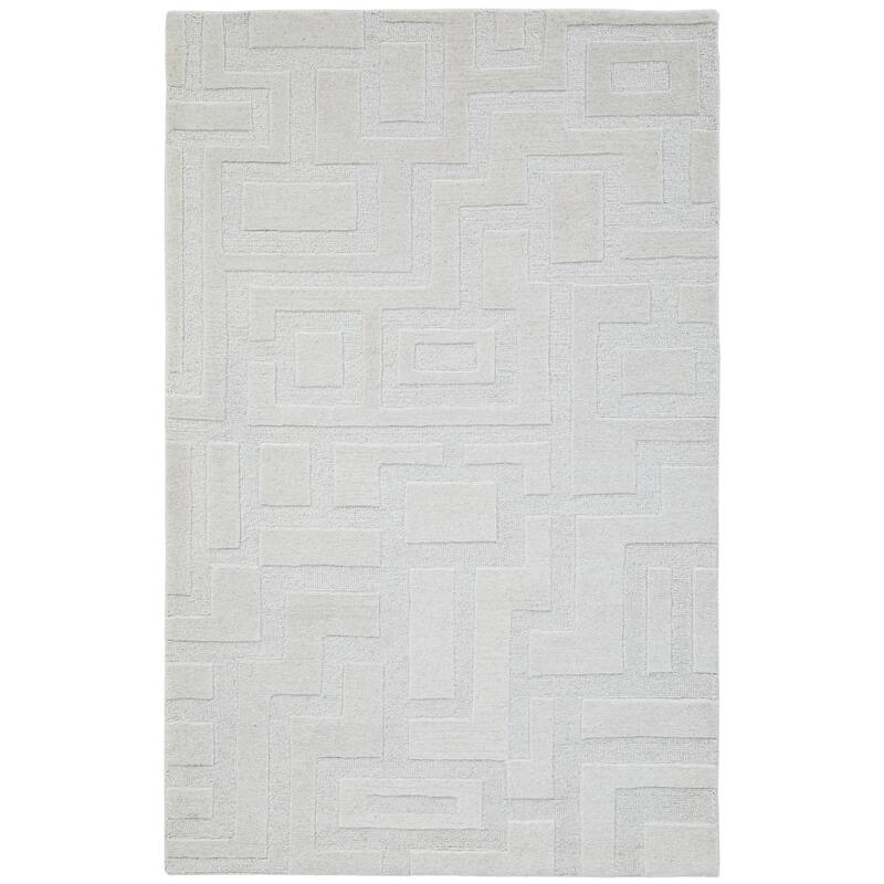 Terra by Obeetee Mid-Century Amara Ivory Rug - 6'x9' - Lavender/Ivory