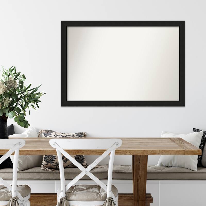 Midnight Black Narrow Non-Beveled Wood Framed Wall Mirror - Midnight Black Narrow