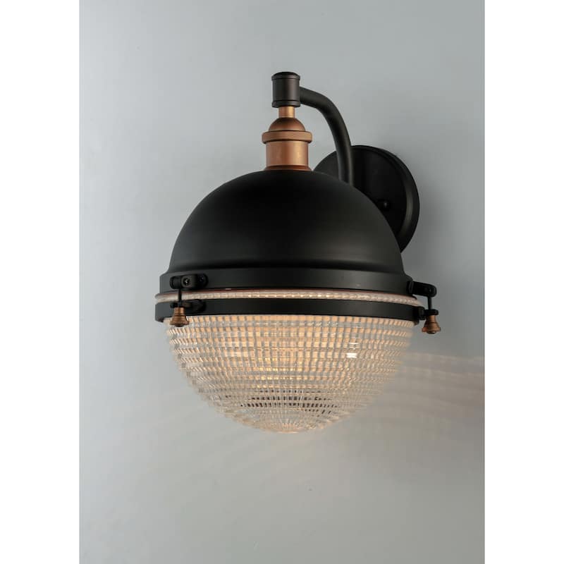 Maxim Portside Single Light 14" Prismatic Glass Outdoor Wall Sconce