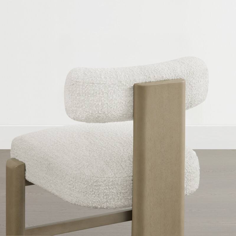 Spruce & Spring Arya Upholstered Boucle Dining Chair with Solid Wood Frame