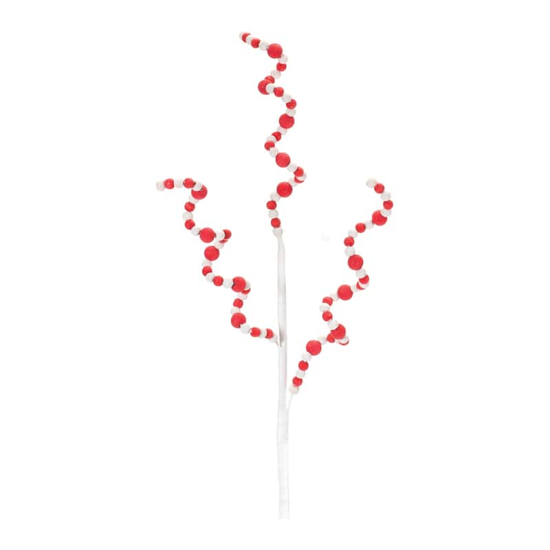 6 Piece Set Bead Swirl Artificial Christmas Sprays 22"