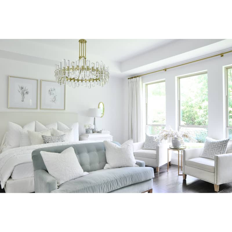 Bolton 12 Light Aged Brass Chandelier - 31'' W x 28.25'' H - 31'' W x 28.25'' H