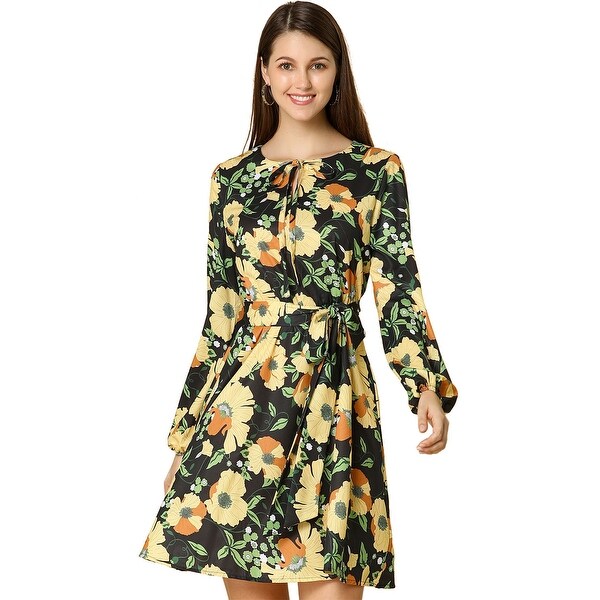 womens black floral dress