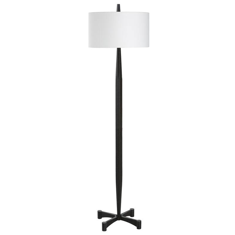 Tapered Base Table Lamp Floor Lamp with drum Shade - 67.25" - Black