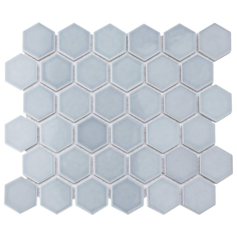 Merola Tile Hudson Due 2" Hex Slate 10-7/8" x 12-5/8" Porcelain Mosaic Floor and Wall Tile