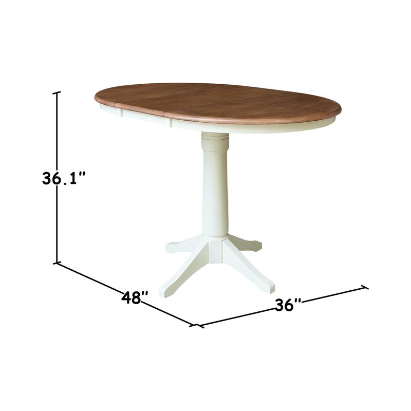 36" Round Top Pedestal Table w/12" Leaf