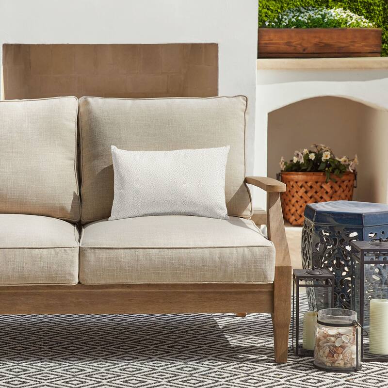 Sorra Home Valdese Boucle Pillow Single - 13 in H x 20 in W x 6 in D - Ivory