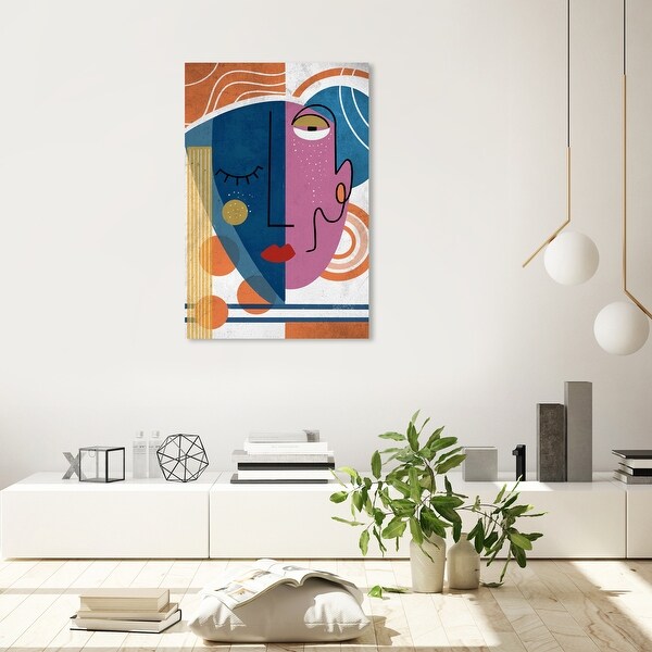 Oliver Gal 'Geometric Cubist Female Portrait' Canvas Art Print