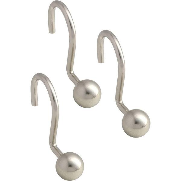 Popular Bath Ball Metal Shower Curtain Hooks, 12 Pack - Nickel