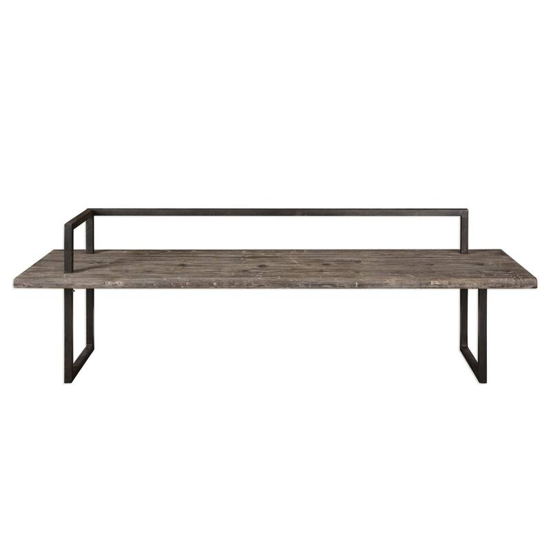 Uttermost Herbert 86 Inch Wide Reclaimed Fir Wood Bench - Aged Black