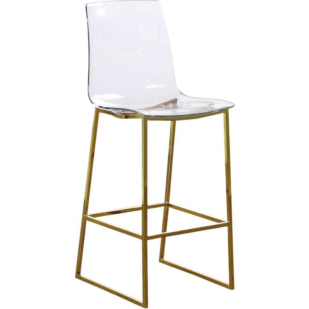 Lumen Gold Metal/Lucite Polycarbonate Stool