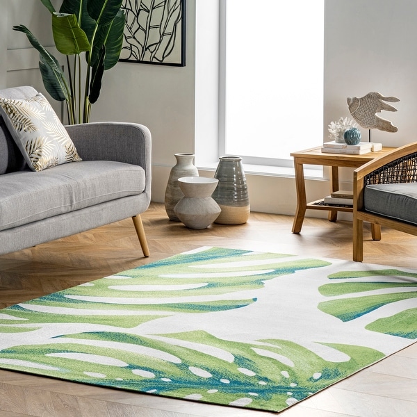 nuLOOM Dewey Tropical Indoor/Outdoor Area Rug. Opens flyout.