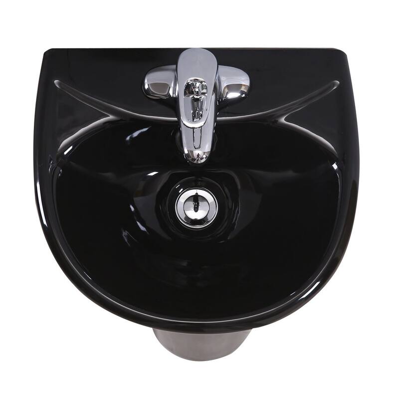 Renovators Supply Black Bathroom Small Pedestal Sink Vitreous China