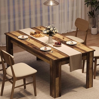 Farmhouse Dining Table for 4-6, 63 Inches Long Rectangular Dining Room ...