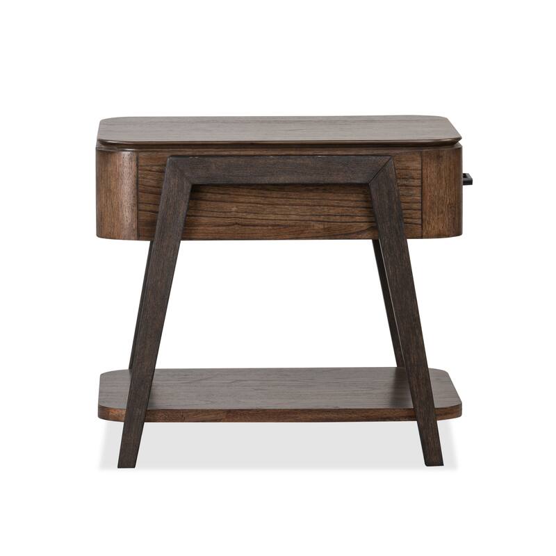 Magnussen Home Hallie Milk Chocolate and Dark Chocolate Rectangular End Table - 22''W x 26''D x 23''H