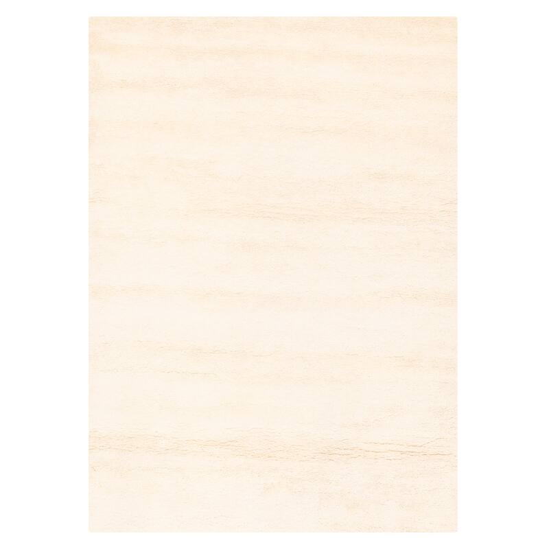 ECARPETGALLERY Hand-knotted Tangier Cream Wool Rug - 6'2 x 8'7