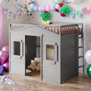 Modern Twin Size House Loft Bed With Ladder and Guaranteed, Health and Comfort, Sturdy Construction & Unique Design