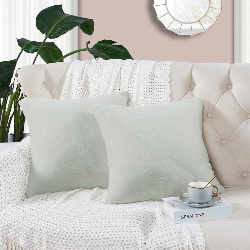 Home Soft Things FoxFauxFur Pillow Shell Set 2pcs 20"X20" - Moonstruck