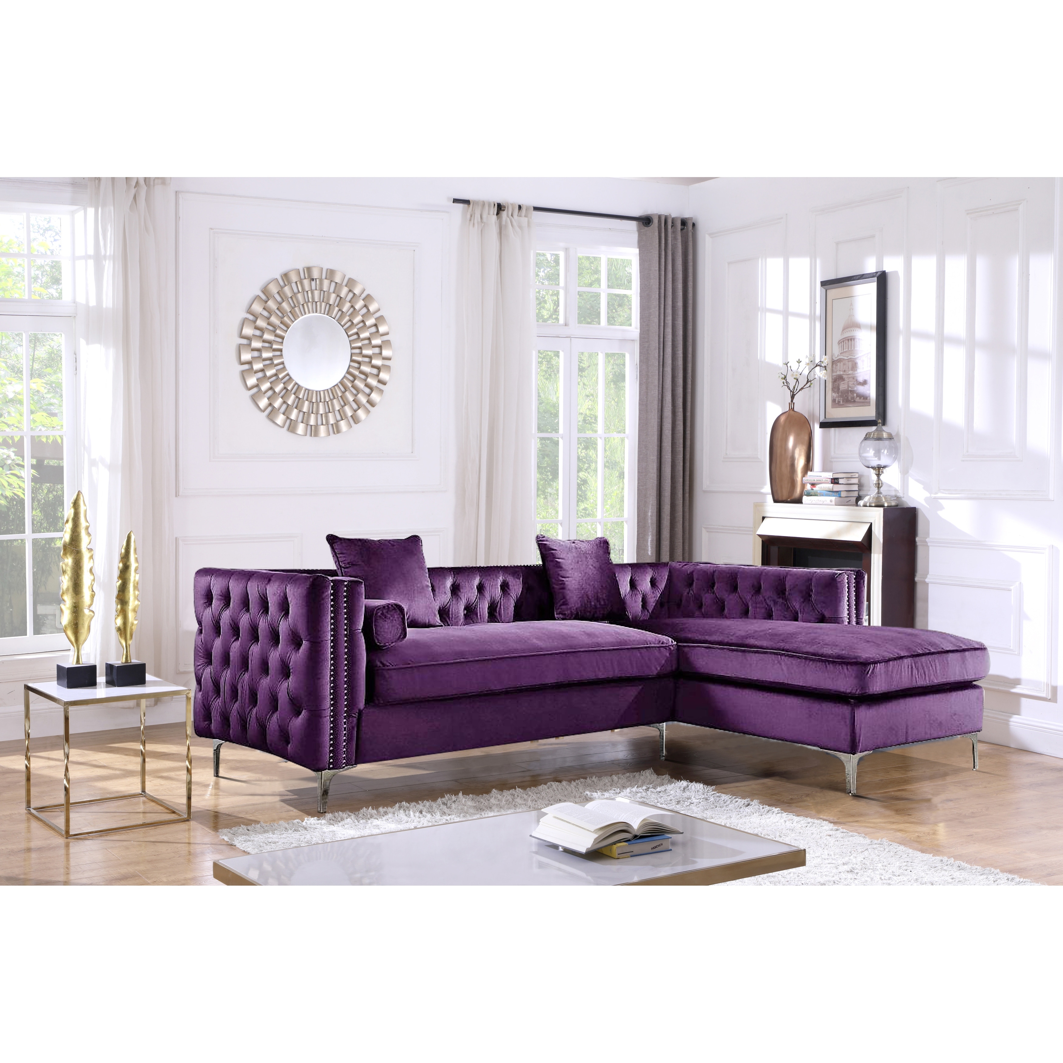 Purple sectional hotsell sleeper sofa