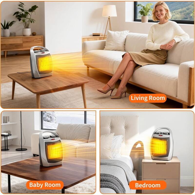 PTC Fast Heating Portable Electric Space Heater for Small Space