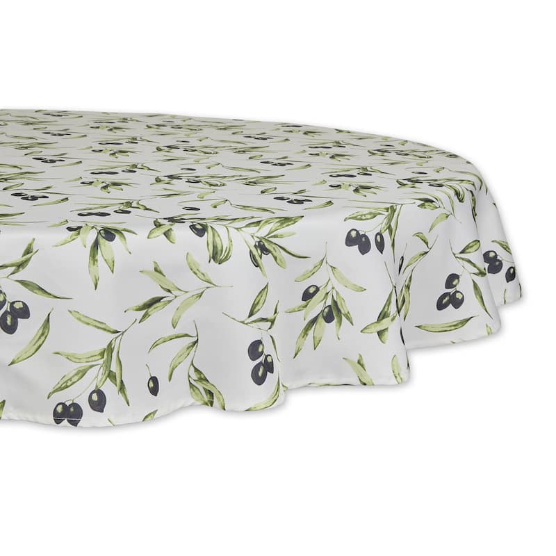 Olives Print Outdoor Tablecloth with Zipper, 60 Round - 60" Round