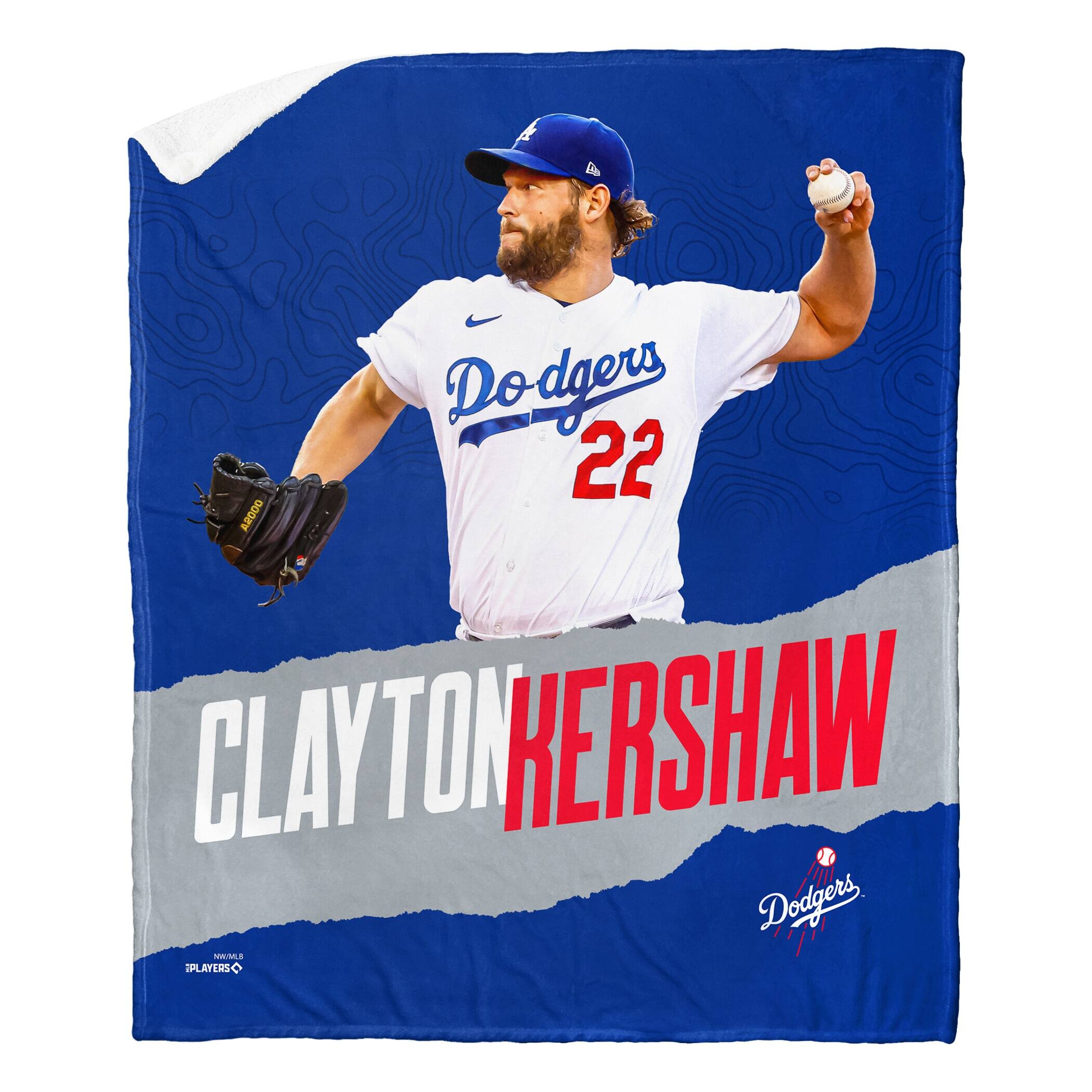 MLB Player Los Angeles Dodgers Clayton Kershaw Silk Touch Sherpa Throw