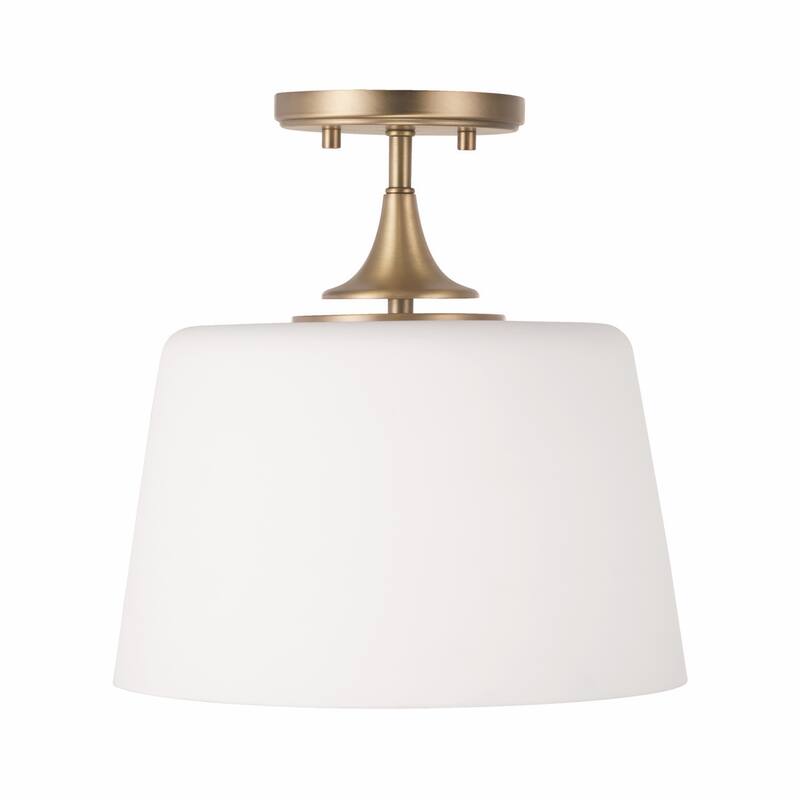 Presley 1-light Convertible Semi-Flush/ Pendant - Aged Brass